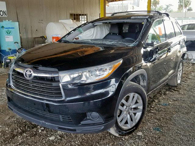 5TDZARFH8FS009749 - 2015 TOYOTA HIGHLANDER BLACK photo 2