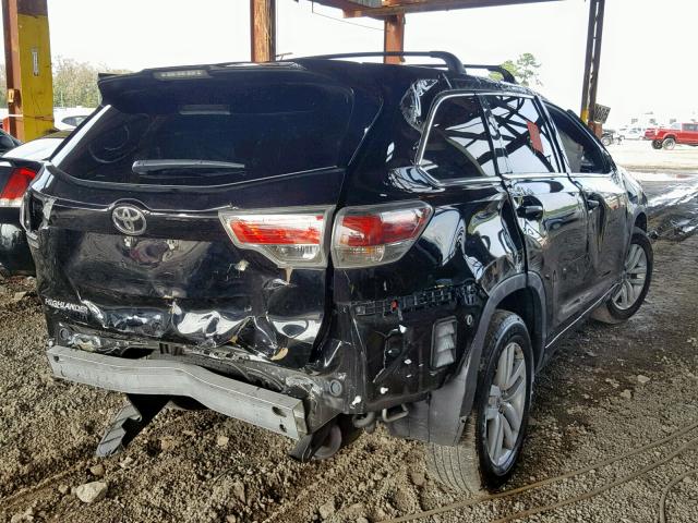 5TDZARFH8FS009749 - 2015 TOYOTA HIGHLANDER BLACK photo 4