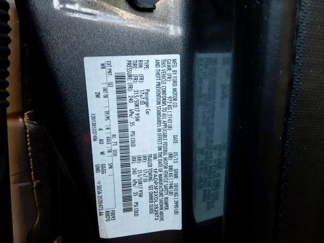 1FADP3F2XDL352973 - 2013 FORD FOCUS SE GRAY photo 10