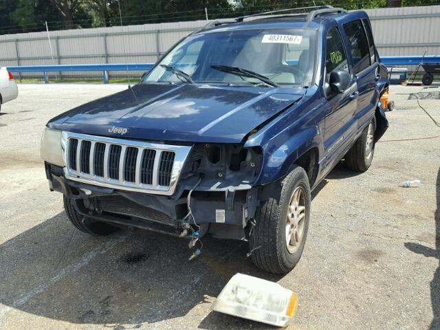 1J4GX58N74C126376 - 2004 JEEP GRAND CHER BLUE photo 2