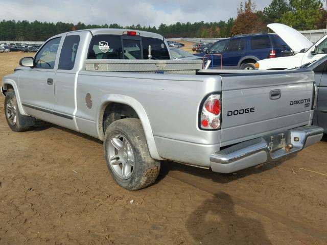 1D7GL42N34S750918 - 2004 DODGE DAKOTA SLT SILVER photo 3