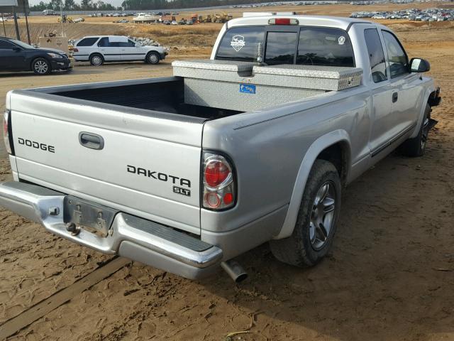 1D7GL42N34S750918 - 2004 DODGE DAKOTA SLT SILVER photo 4