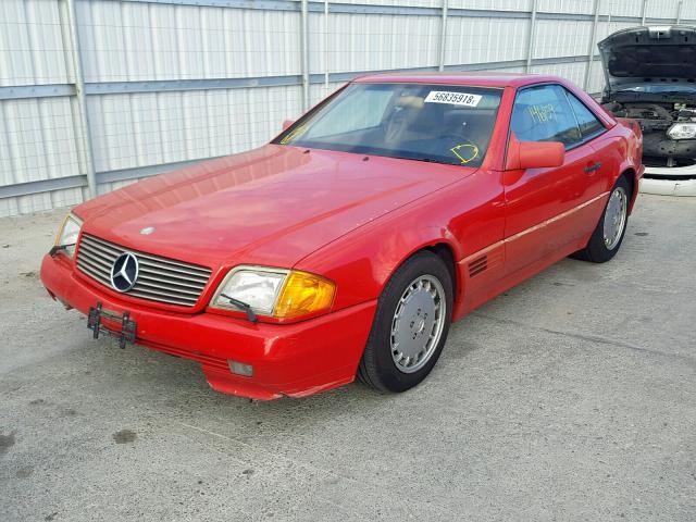 WDBFA66E3MF020516 - 1991 MERCEDES-BENZ 500 SL RED photo 2