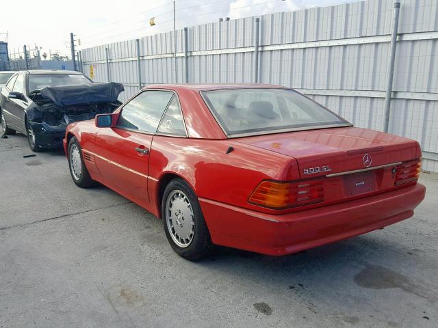 WDBFA66E3MF020516 - 1991 MERCEDES-BENZ 500 SL RED photo 3