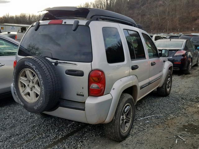 1J4GL38K54W162023 - 2004 JEEP LIBERTY RE SILVER photo 4