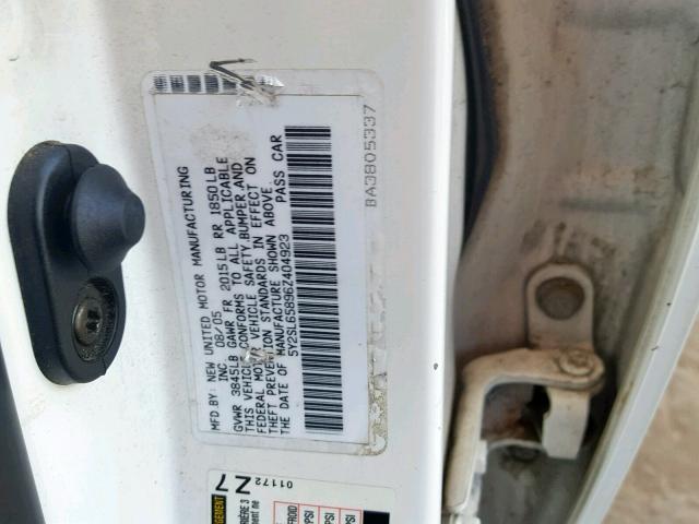 5Y2SL65896Z404923 - 2006 PONTIAC VIBE WHITE photo 10