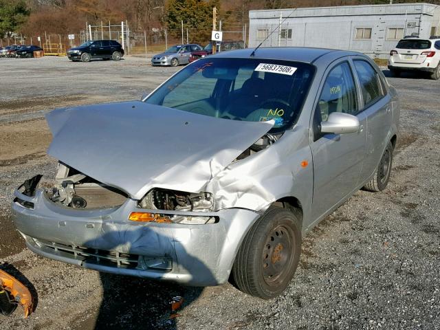 KL1TD52614B201682 - 2004 CHEVROLET AVEO SILVER photo 2