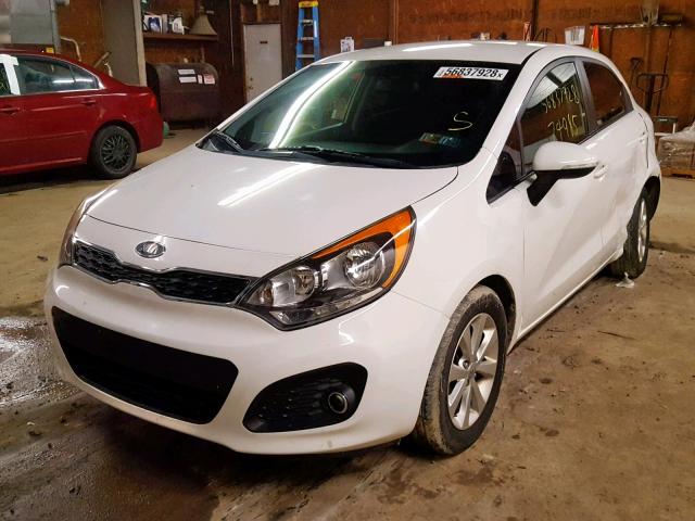 KNADN5A30C6010695 - 2012 KIA RIO EX WHITE photo 2