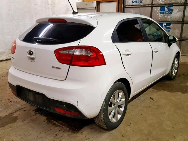 KNADN5A30C6010695 - 2012 KIA RIO EX WHITE photo 4