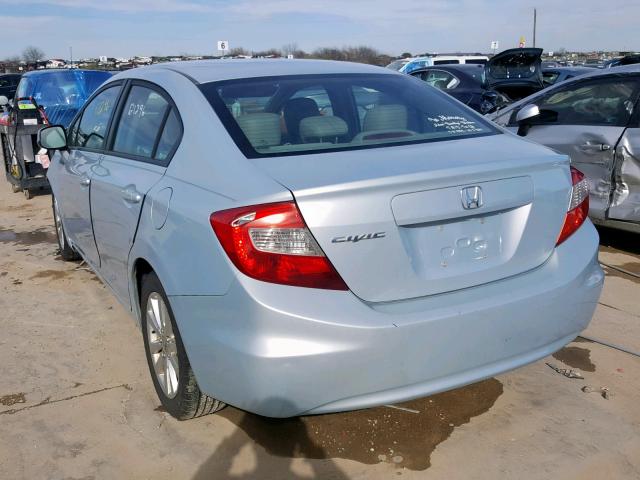 19XFB2F91CE019223 - 2012 HONDA CIVIC EXL BLUE photo 3