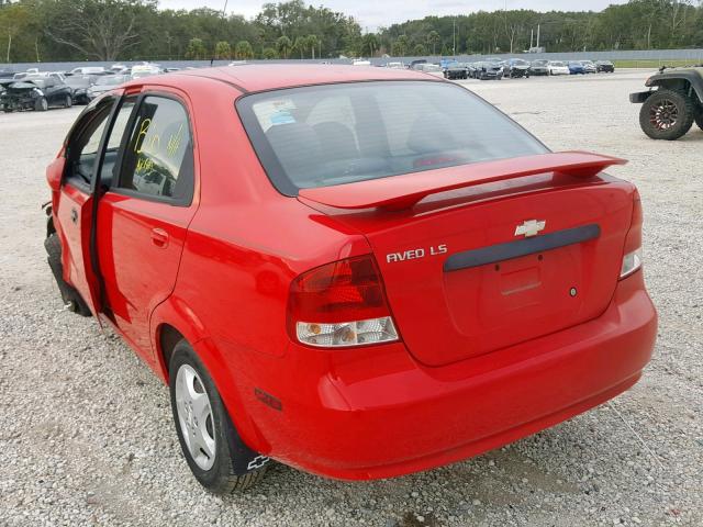 KL1TD56666B628160 - 2006 CHEVROLET AVEO BASE Qırmızı foto 3