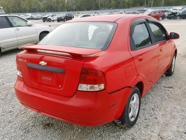 KL1TD56666B628160 - 2006 CHEVROLET AVEO BASE Qırmızı foto 4