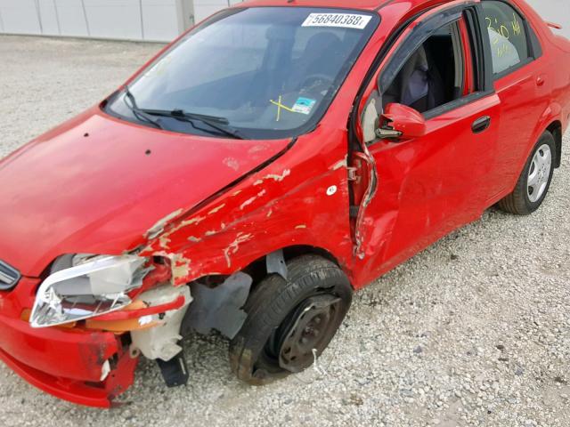 KL1TD56666B628160 - 2006 CHEVROLET AVEO BASE Qırmızı foto 9