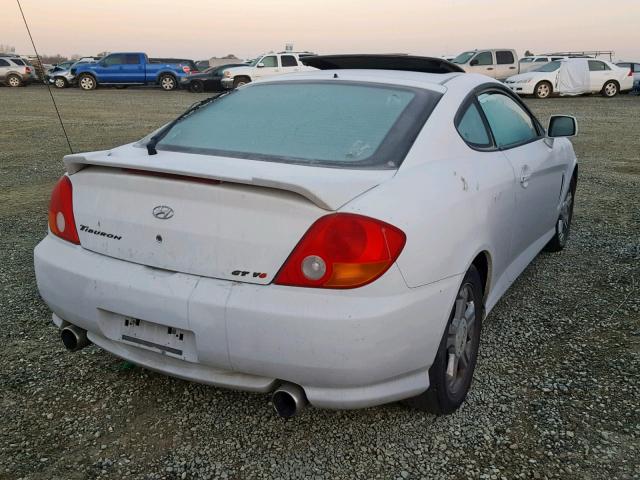 KMHHN65F93U101633 - 2003 HYUNDAI TIBURON GT WHITE photo 4