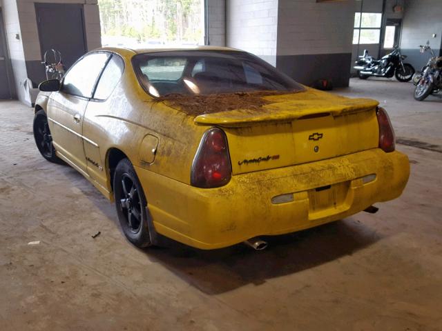 2G1WX12K239189912 - 2003 CHEVROLET MONTE CARL YELLOW photo 3