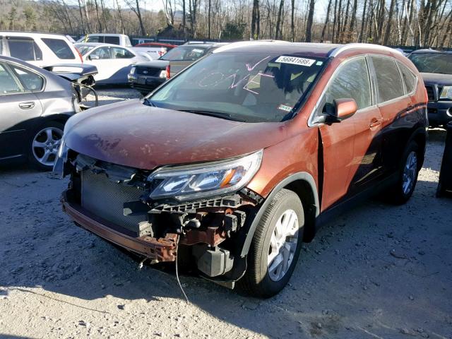 2HKRM4H70FH606477 - 2015 HONDA CR-V EXL ORANGE photo 2