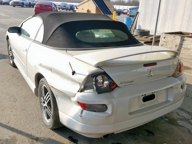 4A3AE75H03E064069 - 2003 MITSUBISHI ECLIPSE SP WHITE photo 3