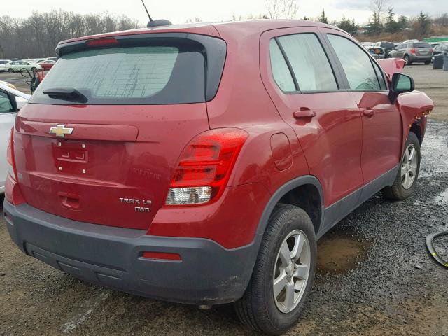 KL7CJPSB4FB123053 - 2015 CHEVROLET TRAX 1LS RED photo 4