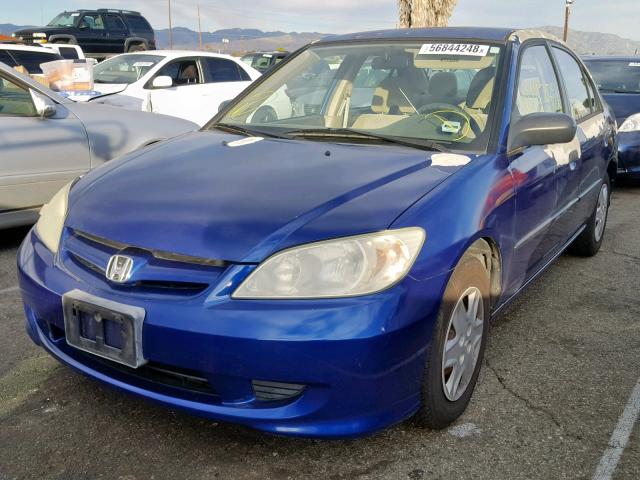 2HGES164X5H534448 - 2005 HONDA CIVIC DX BLUE photo 2