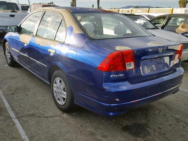 2HGES164X5H534448 - 2005 HONDA CIVIC DX BLUE photo 3