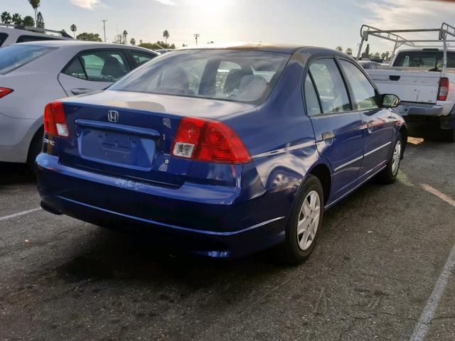 2HGES164X5H534448 - 2005 HONDA CIVIC DX BLUE photo 4