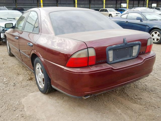 1LNHM87A84Y637502 - 2004 LINCOLN LS BURGUNDY photo 3
