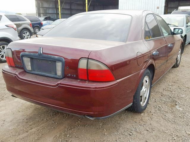1LNHM87A84Y637502 - 2004 LINCOLN LS BURGUNDY photo 4