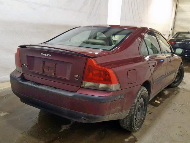 YV1RH59H342392966 - 2004 VOLVO S60 2.5T MAROON photo 4