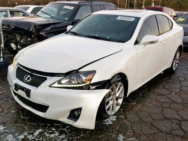 JTHCF5C24C5060696 - 2012 LEXUS IS 250 WHITE photo 2