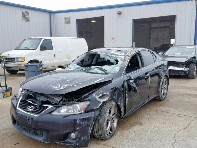 JTHBF5C28B5147981 - 2011 LEXUS IS 250 BLACK photo 2