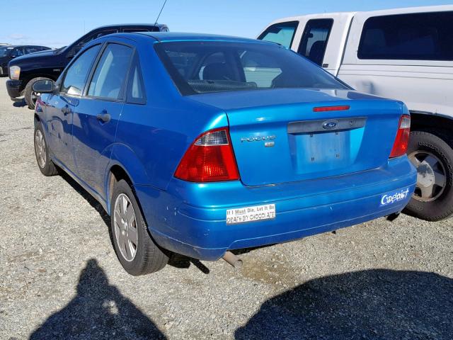 1FAFP34NX7W323143 - 2007 FORD FOCUS ZX4 BLUE photo 3