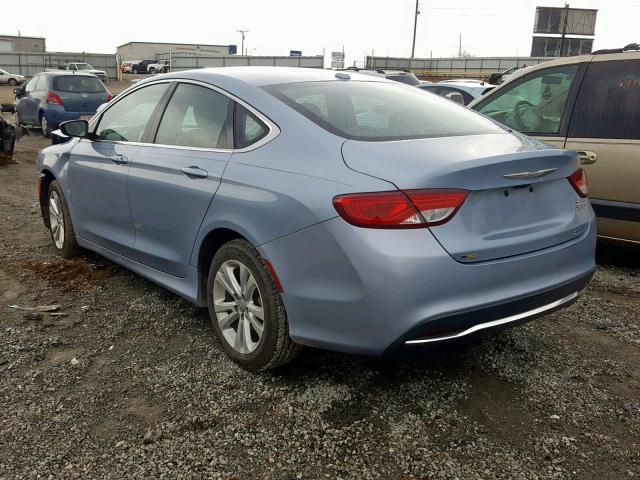 1C3CCCAB3FN675217 - 2015 CHRYSLER 200 LIMITE BLUE photo 3