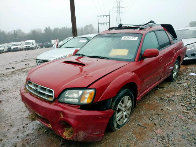 4S4BT63C955107420 - 2005 SUBARU BAJA TURBO RED photo 2