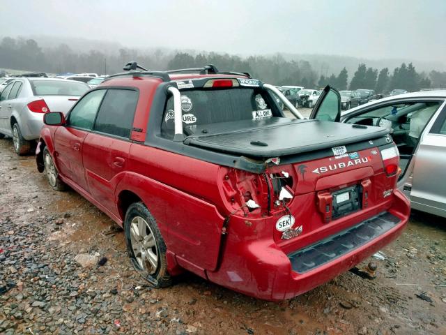 4S4BT63C955107420 - 2005 SUBARU BAJA TURBO RED photo 3