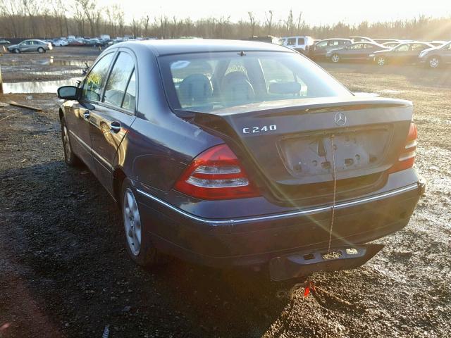 WDBRF61J72F275671 - 2002 MERCEDES-BENZ C 240 BLUE photo 3