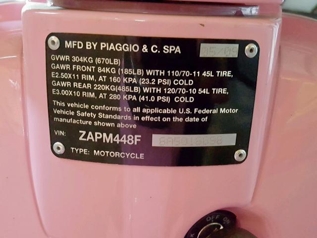 ZAPM448F8A5018898 - 2010 VESPA LX 150 PINK photo 10