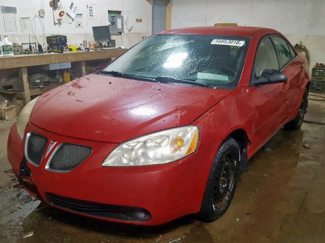 1G2ZF55B764269860 - 2006 PONTIAC G6 SE RED photo 2