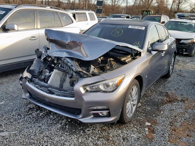 JN1BV7AR4EM706939 - 2014 INFINITI Q50 BASE GRAY photo 2