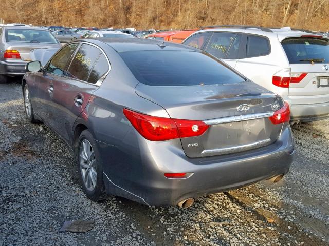 JN1BV7AR4EM706939 - 2014 INFINITI Q50 BASE GRAY photo 3