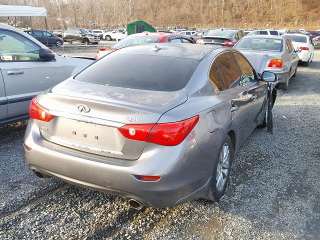 JN1BV7AR4EM706939 - 2014 INFINITI Q50 BASE GRAY photo 4