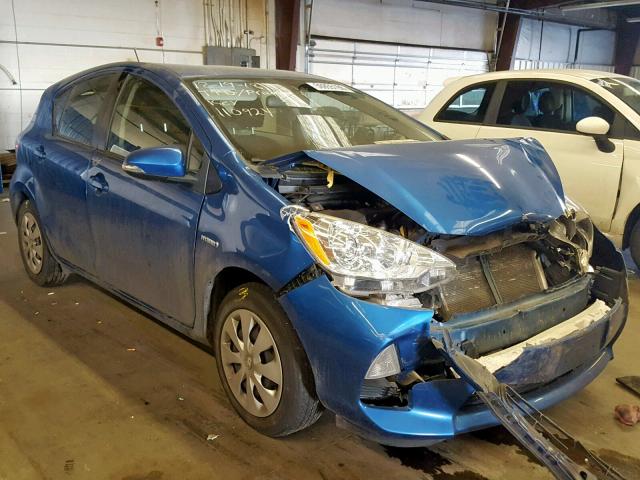 JTDKDTB37E1571542 - 2014 TOYOTA PRIUS C BLUE photo 1