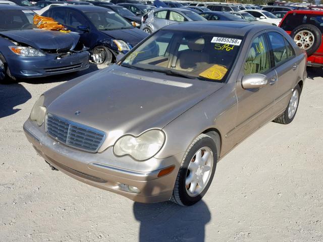 WDBRF61J01F055397 - 2001 MERCEDES-BENZ C 240 TAN photo 2