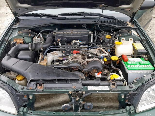 4S3BE635X17213843 - 2001 SUBARU LEGACY L GREEN photo 7