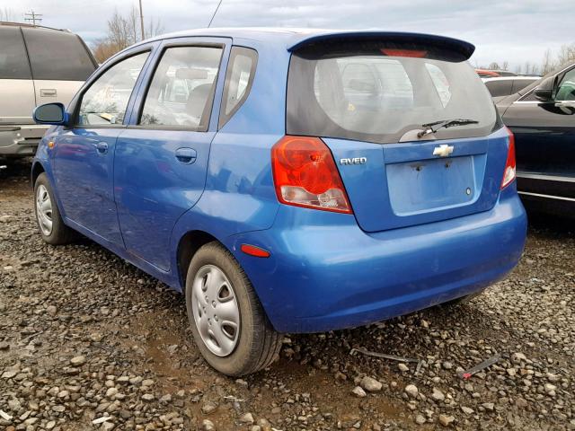 KL1TD62694B160742 - 2004 CHEVROLET AVEO BLUE photo 3