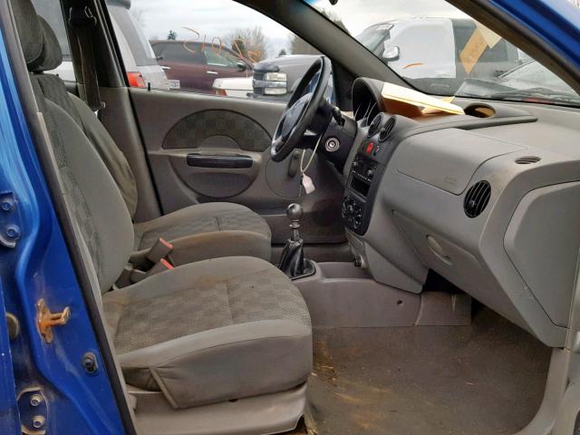 KL1TD62694B160742 - 2004 CHEVROLET AVEO BLUE photo 5