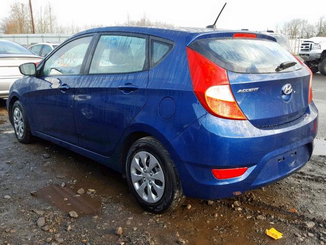 KMHCT5AE1HU346862 - 2017 HYUNDAI ACCENT SE BLUE photo 3