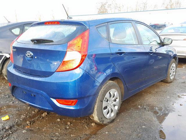 KMHCT5AE1HU346862 - 2017 HYUNDAI ACCENT SE BLUE photo 4