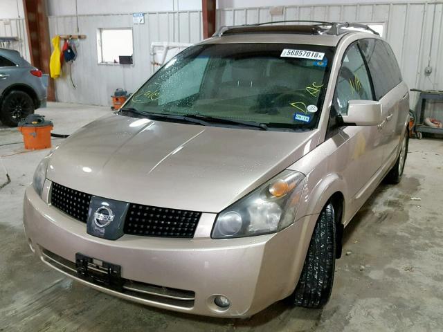 5N1BV28U15N135202 - 2005 NISSAN QUEST S GOLD photo 2