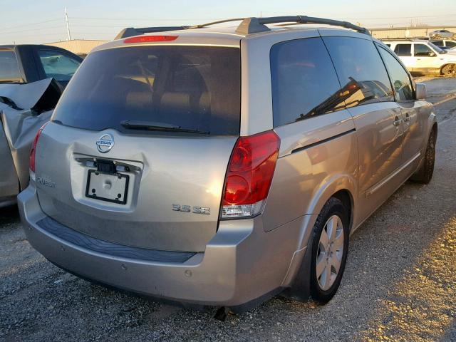 5N1BV28U15N135202 - 2005 NISSAN QUEST S GOLD photo 4