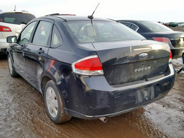 1FAHP34N88W237615 - 2008 FORD FOCUS S/SE BLACK photo 3